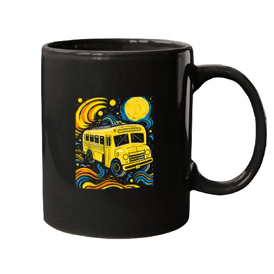 School Bus Driver Art 21 Mugs