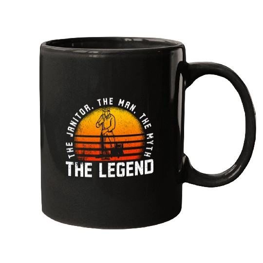 The Janitor The Man The Myth The Legend Funny Janitor Mugs