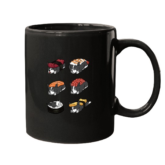 Sushi Border Collie Dog 1 Mugs