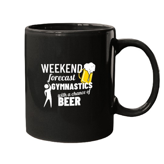 Weekend Forecast Gymnastics Beer Tumbling Mugs