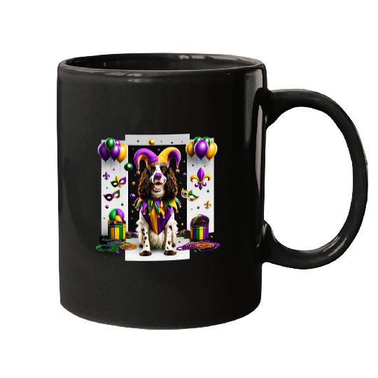 Mardi Gras English Springer Spaniel Dog Mugs