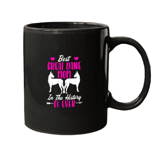 Dog Great Dane Animal Dog Mom Dog Owner Great Dane Mom T-Shirt Mugs