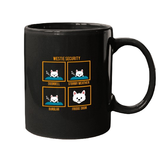 Westie Funny Lazy Security Dog Mugs