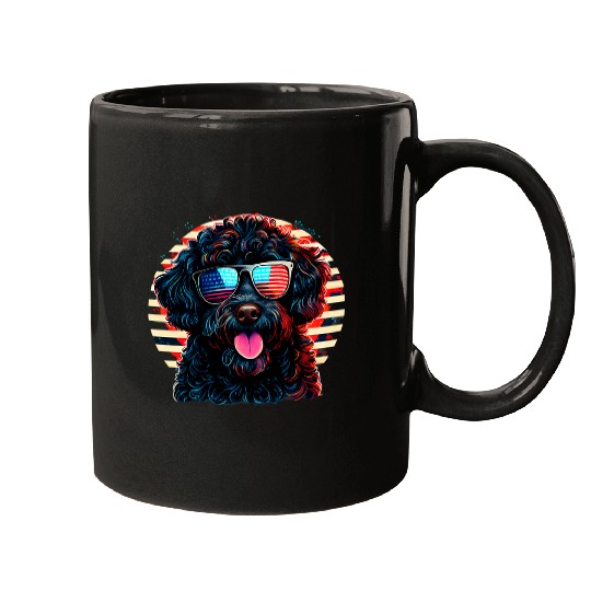 vintages 4th of July Labradoodle Celebration Mugs