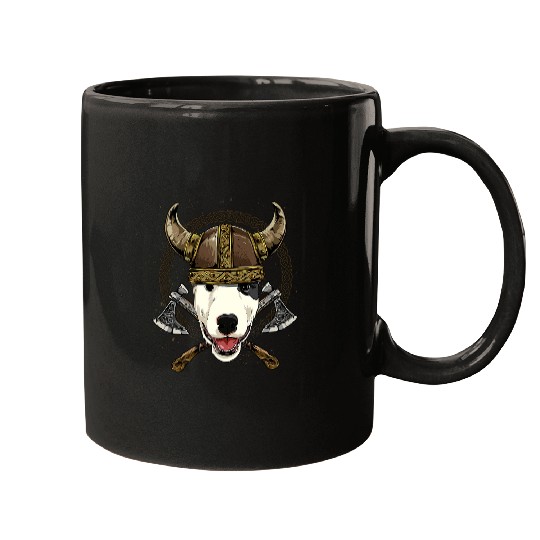 Viking Bull Terrier Renaissance Norse Pagan Valhalla Pet Dog Mugs
