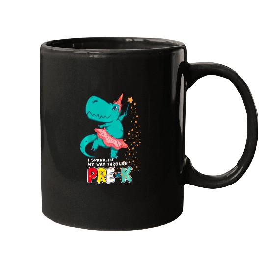 Kids Cute Magical Ballerina Dino Unicorns PreK Graduation Girls Mugs
