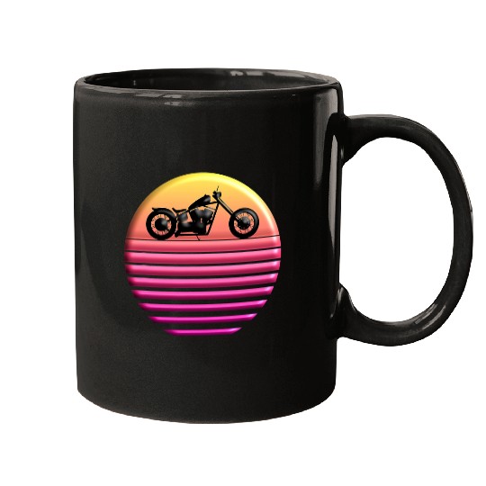 vintages Chopper Sun 80s Retro Motorcycle Mugs