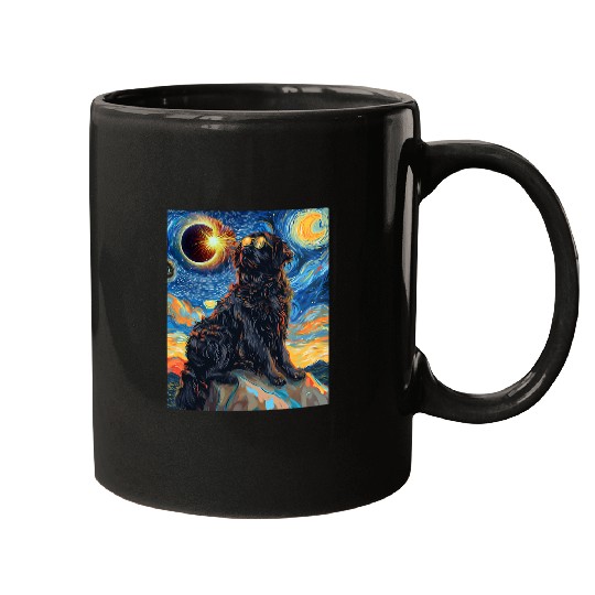 Total Solar Eclipse Landseer Newfoundland Dog 1 Mugs