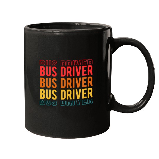 vintages Bus Driver Retro Driving School Bus Driver Mugs
