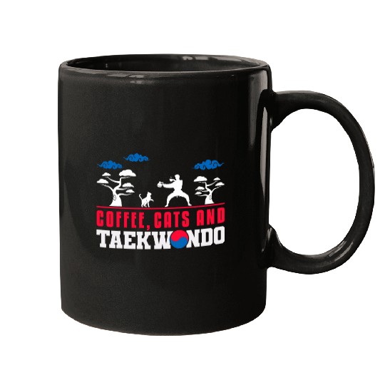 TKD Korean Martial Arts Tae Kwon Do Fighter Coffee Cats And Mugs