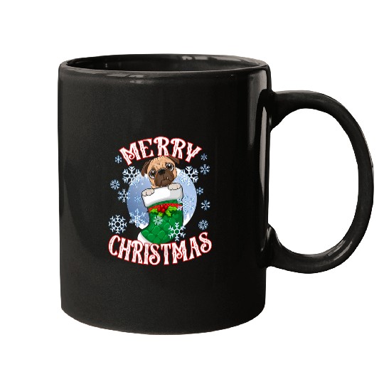Pug Cute Dog In A Christmas Stocking Stuffer Mugs