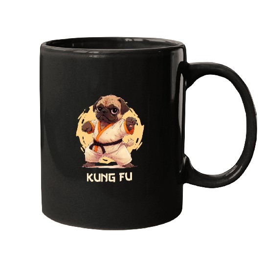 Pug Dog Graphic As Training Kung Fu Clothing Mugs