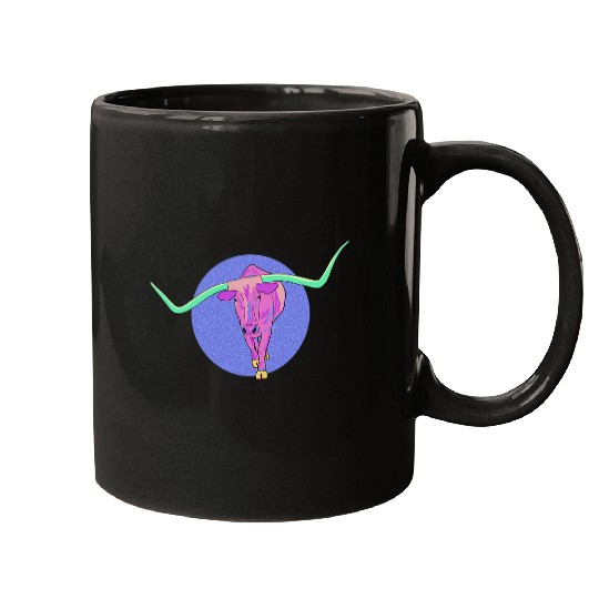 Longhorn Color Pop Women Men Western Cattle Mugs