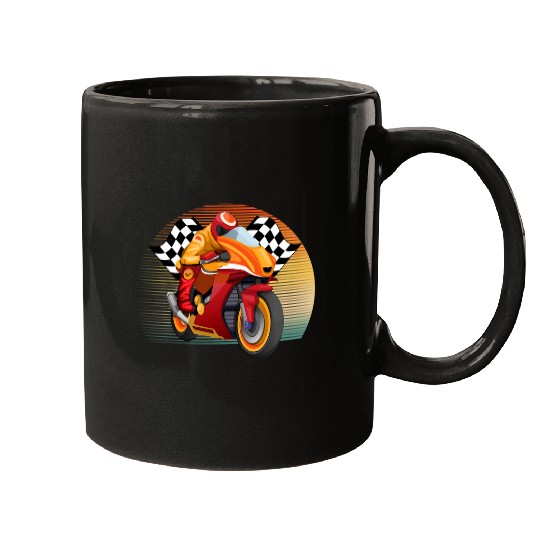 vintages Retro Style Motorbike Moto GP Sport Racing Fan Mugs