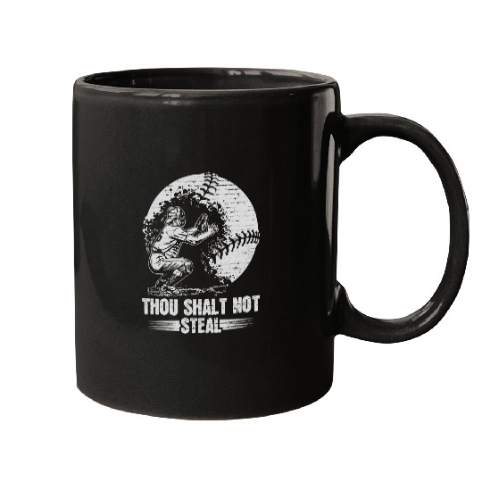Thou Shall Not Steal Softball Player Love Baseball Catcher Mugs