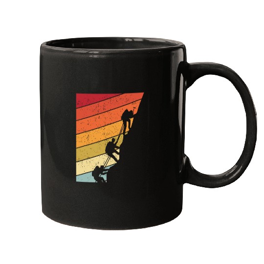 Mountain Climber Boulder Sports Hobby Retro Rock Climbing 8 Mugs