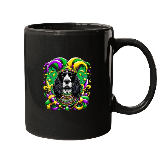 Mardi Gras English Springer Spaniel Dog Jester 1 Mugs