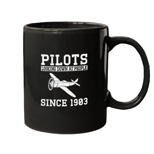 Airplane Pilot vintages Pilots Looking Down At People Since 1 Mugs