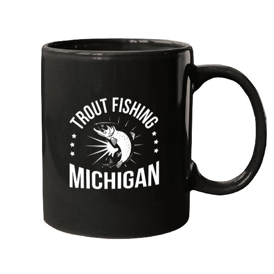 trout fishing michigan a trout fisher Mugs