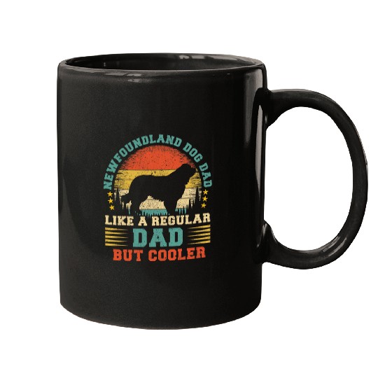 Newfoundland Dog Dad Like A Regular Dad Fathers Day Mugs
