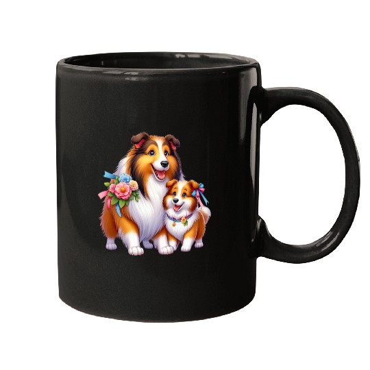 Rough Collie Dog Mom Dog Funny Mothers Day Dog Mama Women Mugs