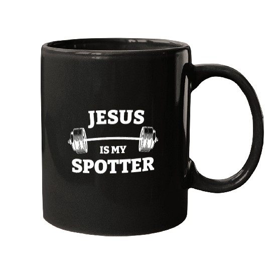 Jesus Is My Spotter 2Funny Fitness Workout Gym Training Mugs