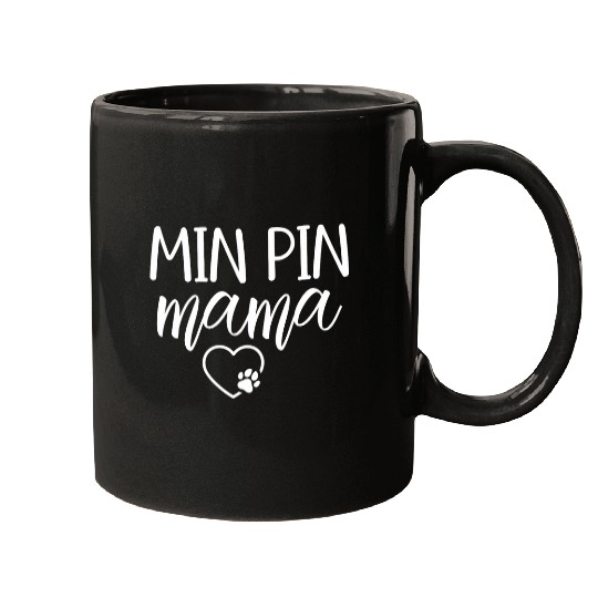 Womens Cute Miniature Pinscher Dog Paw Graphics Girls Min Pin Mama Mugs