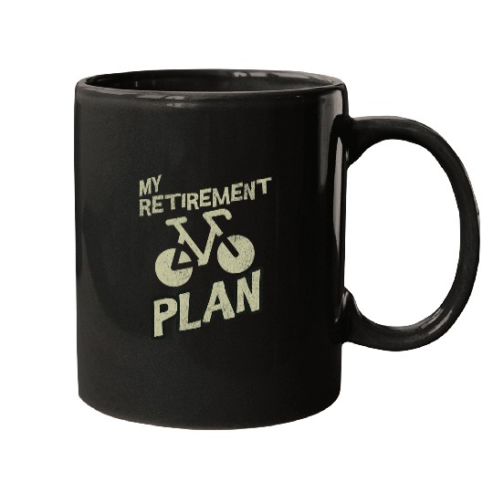 vintages Cycling Retirement Plan Bicycle Cyclist Mugs
