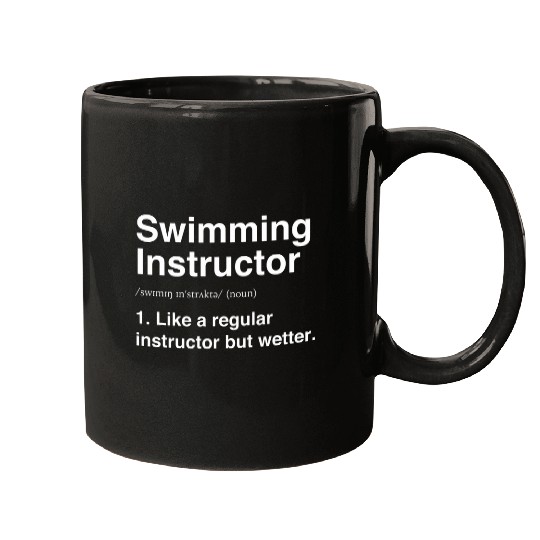 Swimming Instructor Funny Definition Swimming Coachs Trainer Mugs