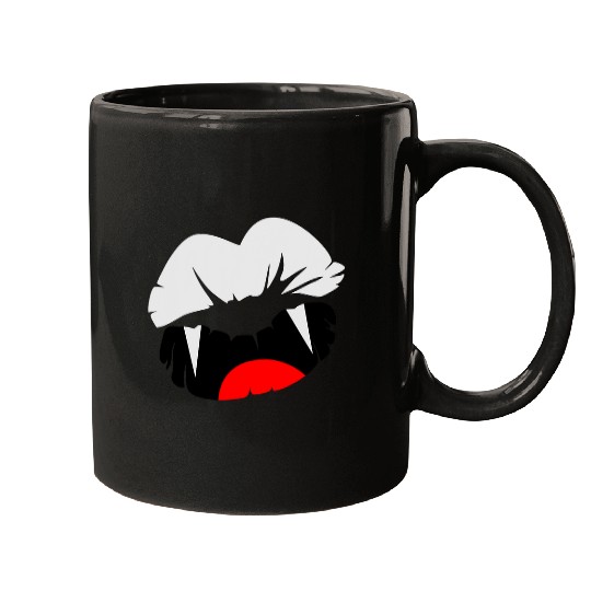 Vampire Mouth Fangs Graphic Illustration Mugs