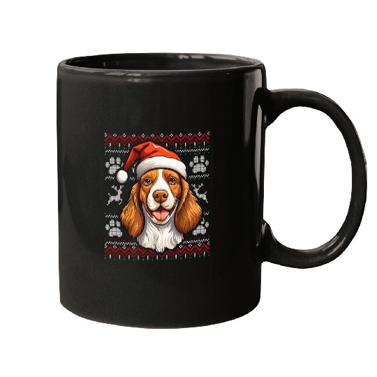 Welsh Springer Spaniel Santa Hat Christmas Funny Dog Mom Dad Mugs