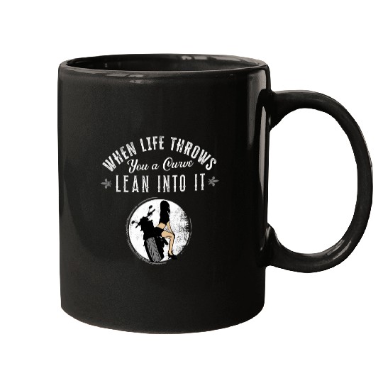 When Life Throws You A Curve Retro vintages Motorcycle Biker Mugs