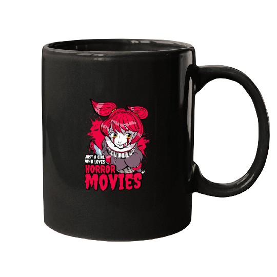 Just A Girl Who Loves Horror Movies Creepy Clown Mugs