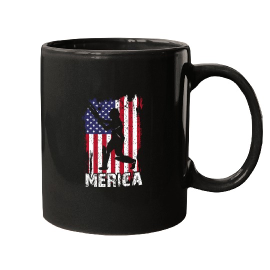 Patriotic 4th of July Cricket s Merica USA Flag Boy Men Mugs