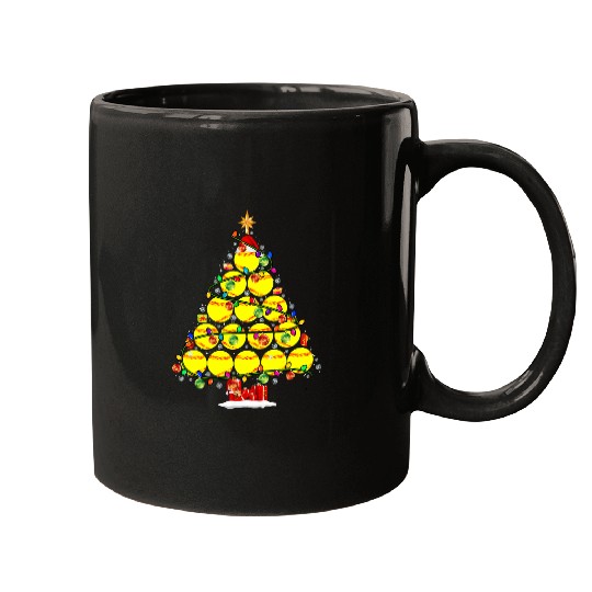 xmass Tree Softball xmass Lights Santa Softball Ball Player Mugs