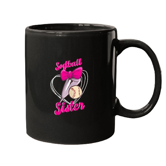 Womens Softball Sister Matching Family Softball Mugs