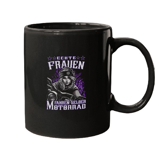 Womens Real biker women ride themselves motorcycle Mugs