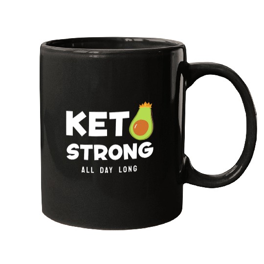 Keto Strong All Day Long Avocado Ketogenic Keto Fitness Mugs