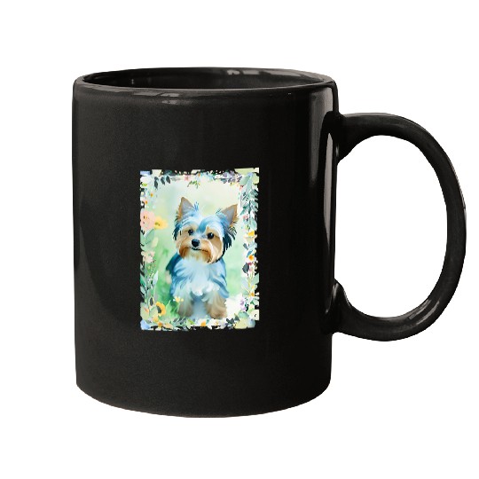 Yorkshire Terrier Animal Nature Flowers 3 Colorful Gift Mugs