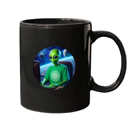 Alien programmer Elite Coder Software Engineering Guru Mugs