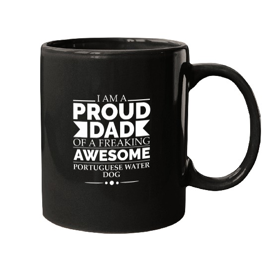 Proud Dad of Awesome Portuguese Water Dog Dad Fathers Day Mugs
