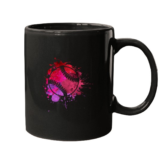 Softball Baseball Paint Splatter uniques Colorful for Teens Mugs