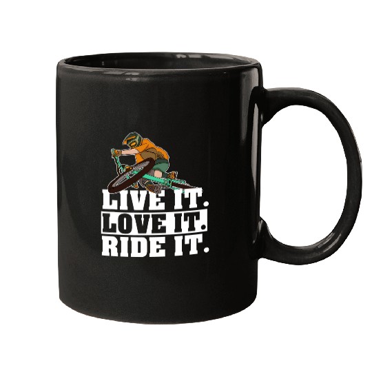 Live Mountain Bike Love MTB and Ride Mountain Bike Mugs