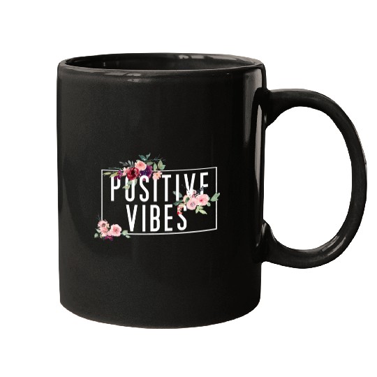 Modern Flora Flowers Bouquet Design Womens Positive Vibes Mugs