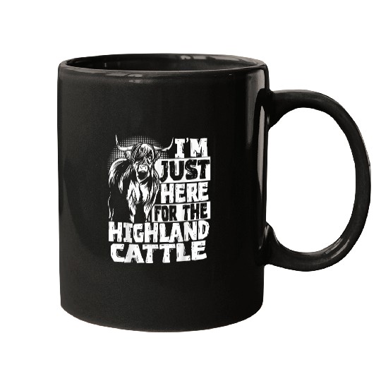 Im Just Here For The Highland Cattle Farming Cattle Farmer 21 Mugs