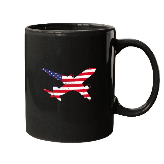 American Flag Airplane Stars And Stripes Student Pilots Mugs
