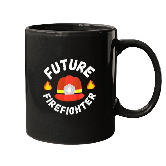 Kids Future Firefighter With Helmet and Fires Mugs