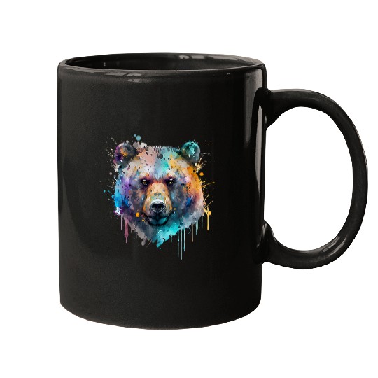 Mobile phone case colourful bear brown bear watercolour painting Mugs