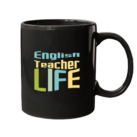 Womens Cute Back to School English Teacher Life Mugs