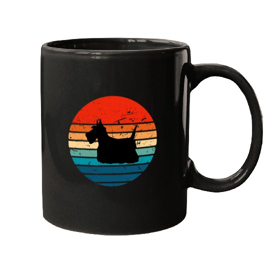 Dog Scottish Terrier Retro vintages 70s 80s Dog T Mugs